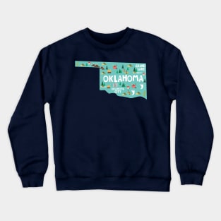 Oklahoma State USA Illustrated Map Crewneck Sweatshirt